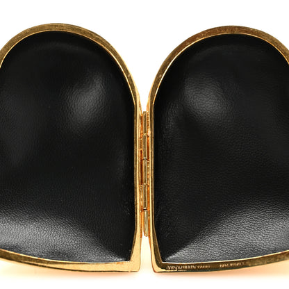 Saint Laurent Brass Evening Mini Heart Minaudiere Gold 5 of 9