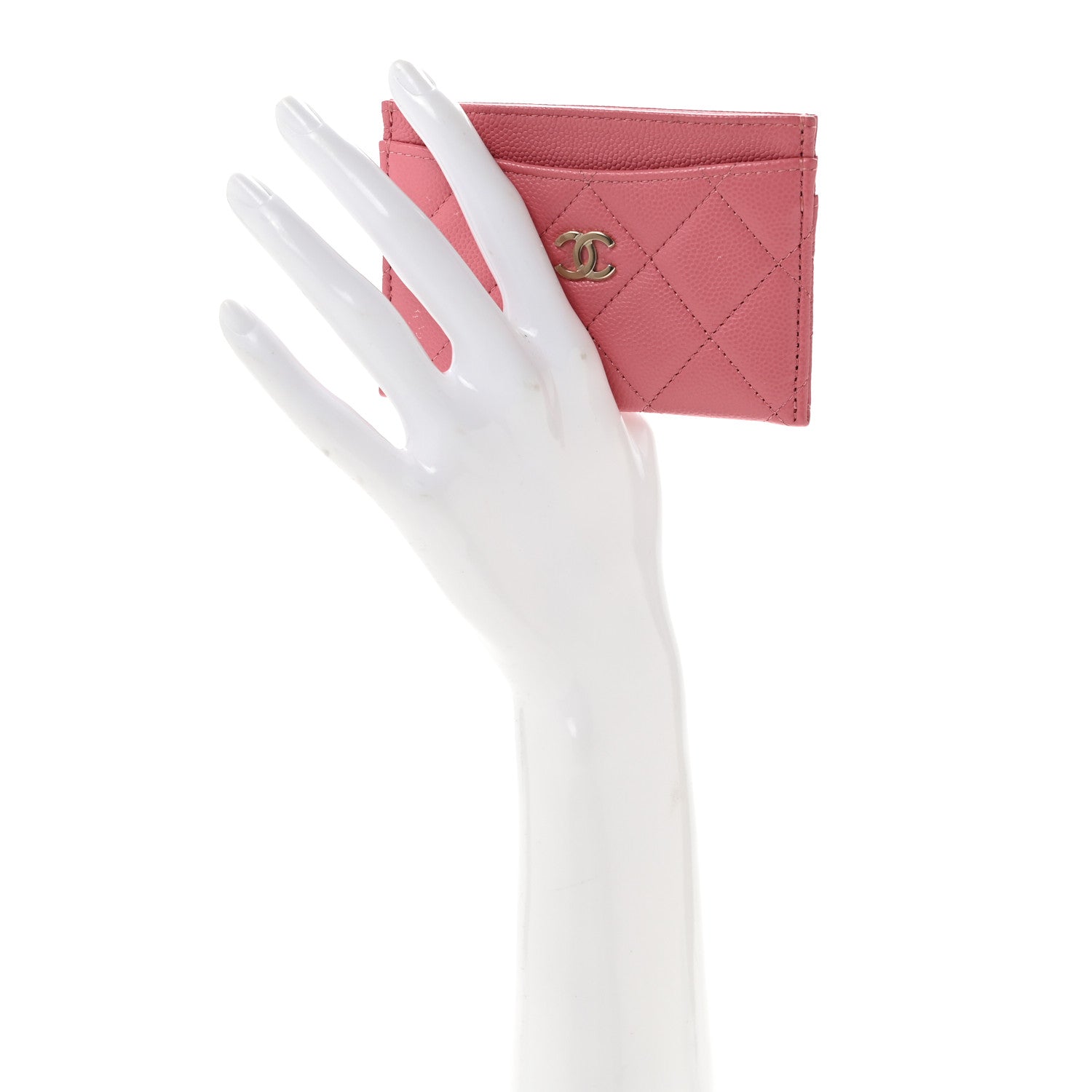 Chanel Caviar Quilted Card Holder Dark Pink 2 of 8