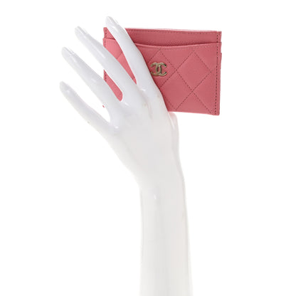Chanel Caviar Quilted Card Holder Dark Pink 2 of 8