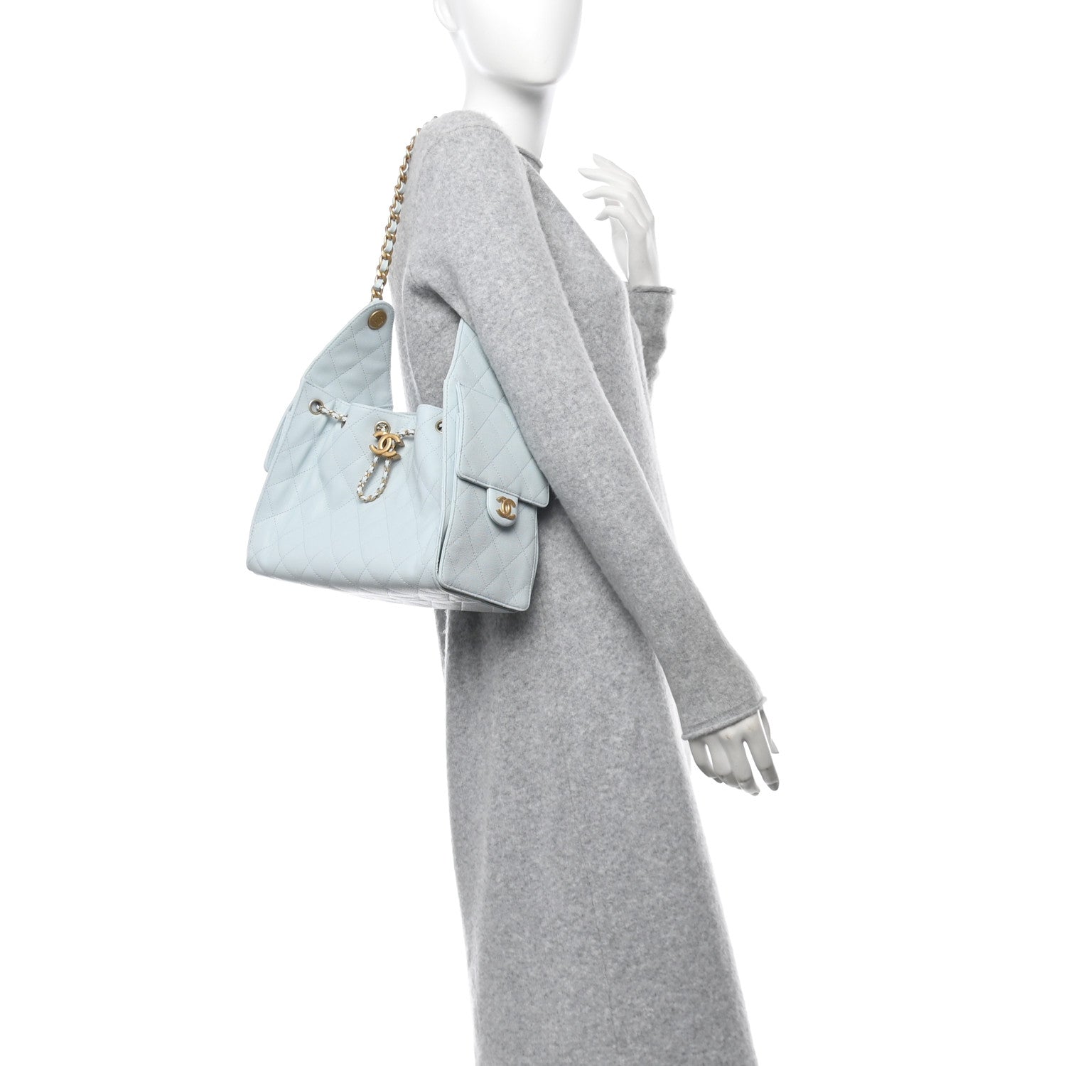 Chanel Caviar Quilted Small Chanel 25 Handbag Light Blue 2 of 11