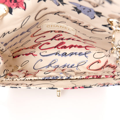 Chanel Nylon Quilted Rue Cambon Camellia Printed Mini Flap White Multicolor 5 of 12