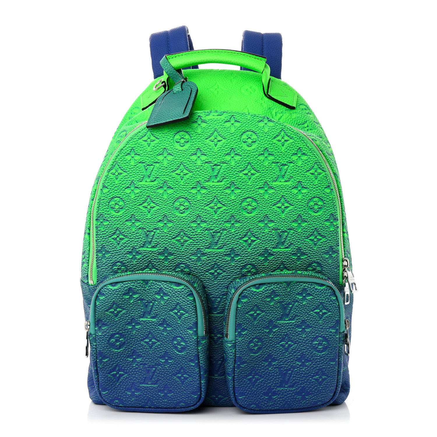 Louis Vuitton Taurillon Illusion Multipockets Backpack Bleu Vert 1 of 9