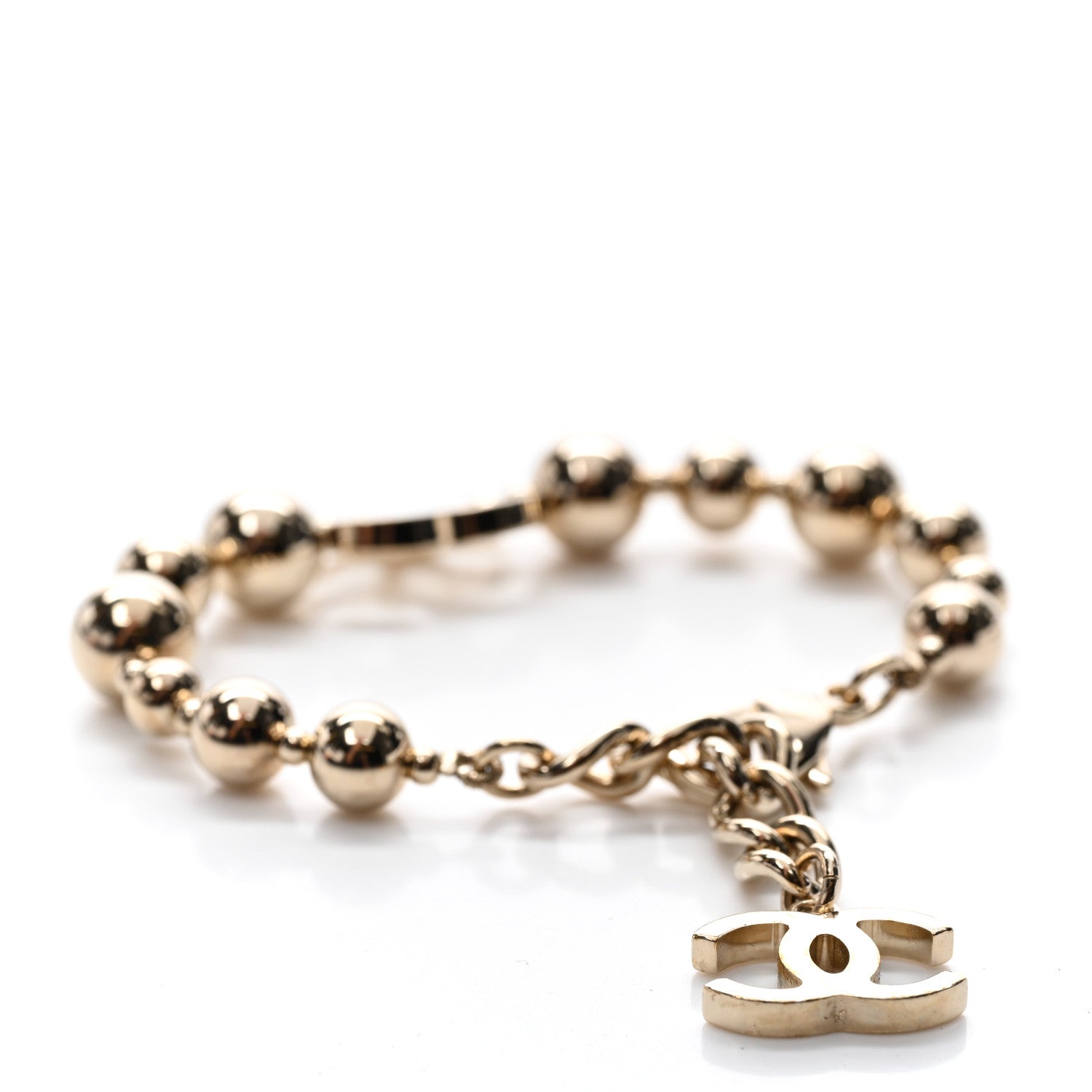 Chanel Metal Beaded CC Bracelet Gold 3 of 5