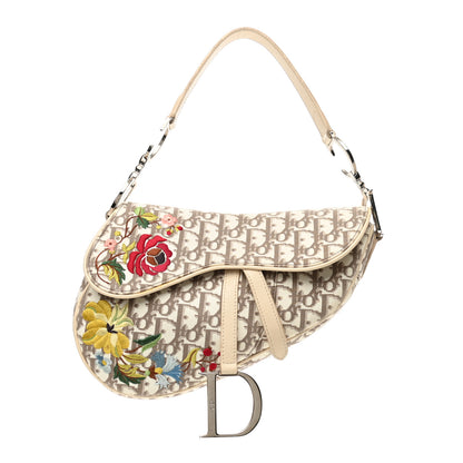 Christian Dior Monogram Vintage Flowers Saddle Bag Beige 1 of 12