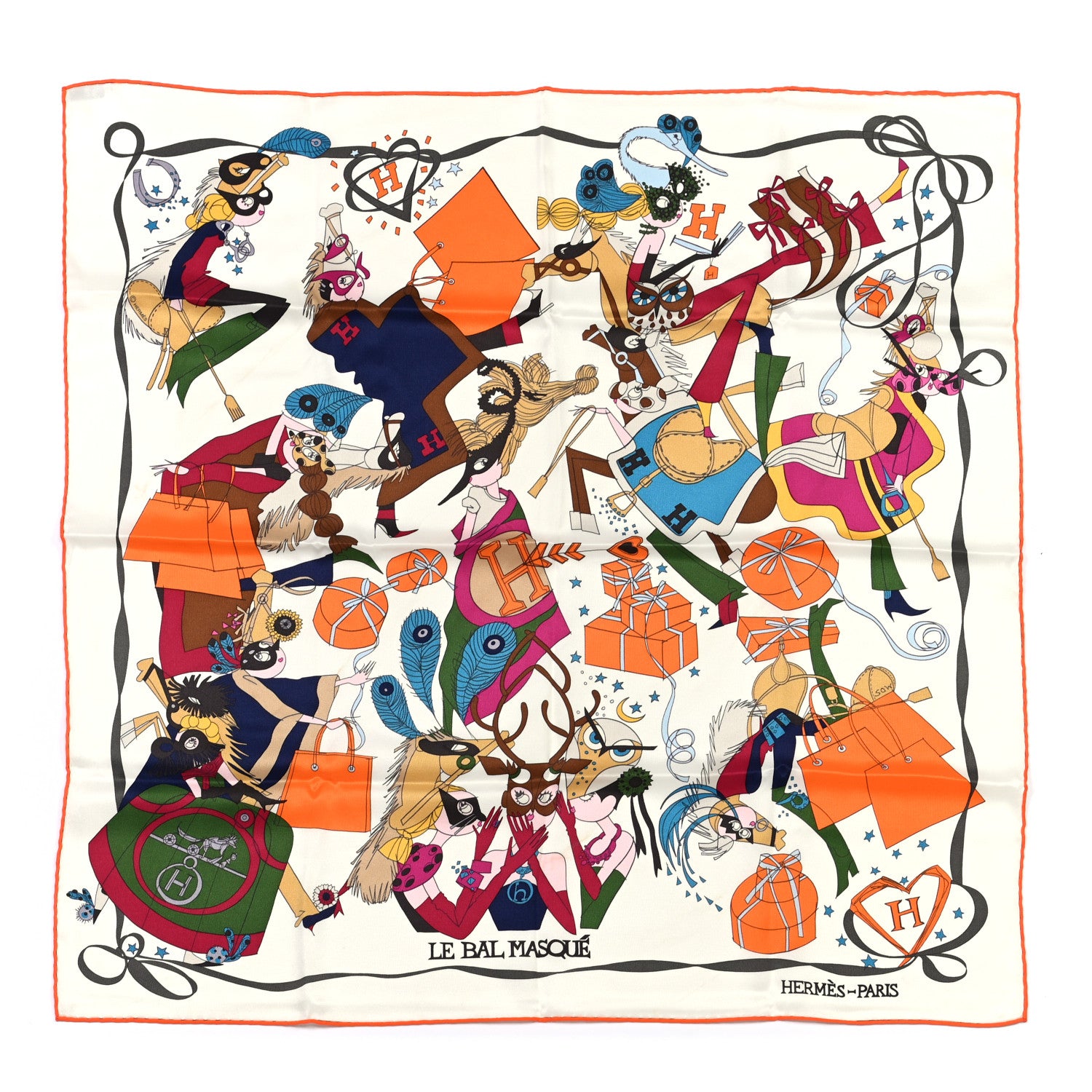Hermes Silk Le Bal Masque Scarf 70 1 of 5