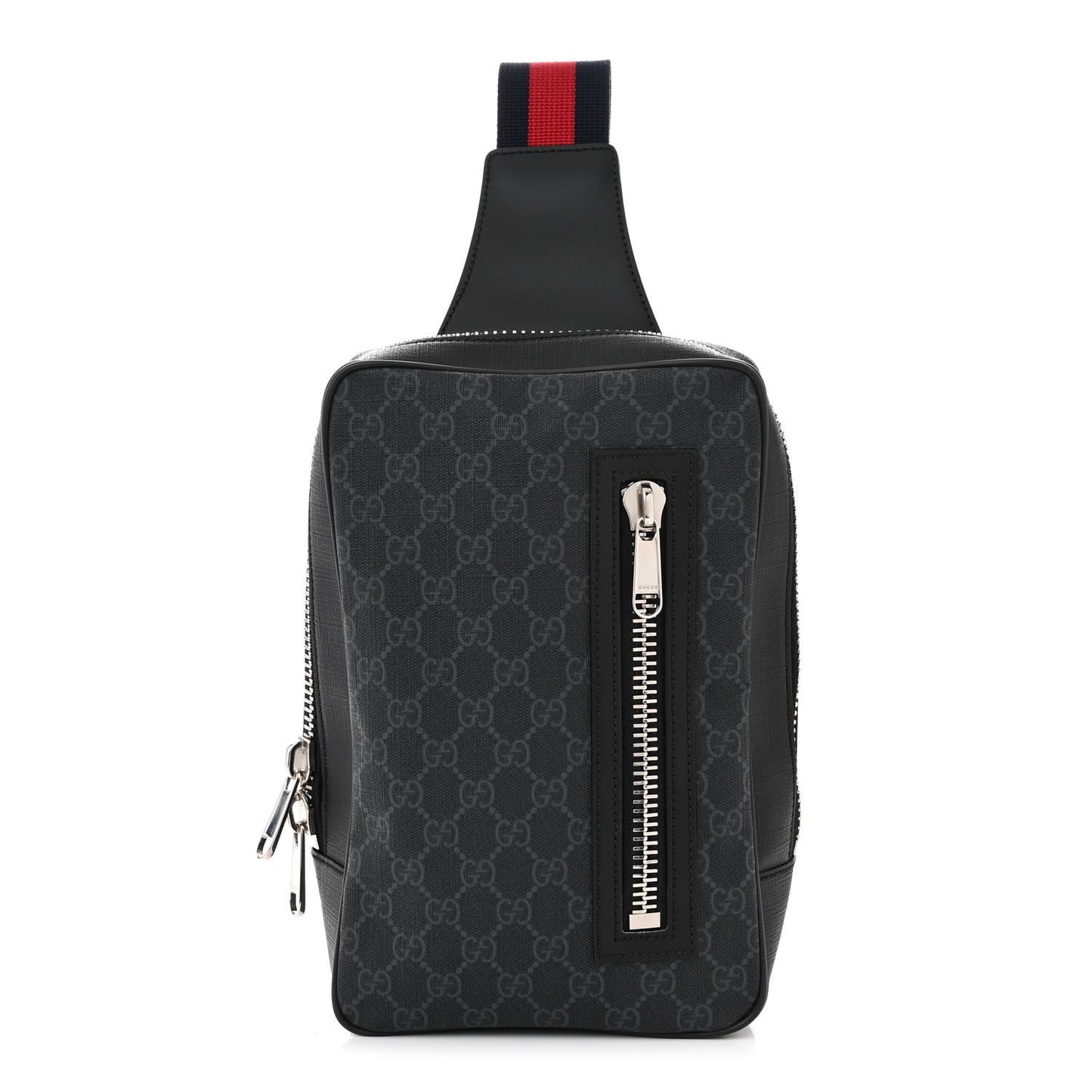 GG Supreme Monogram Web Belt Bag Black Grey