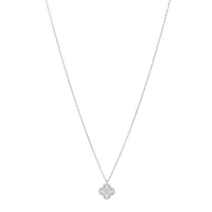 Van Cleef & Arpels 18K White Gold Diamond Sweet Alhambra Pendant Necklace 1 of 6