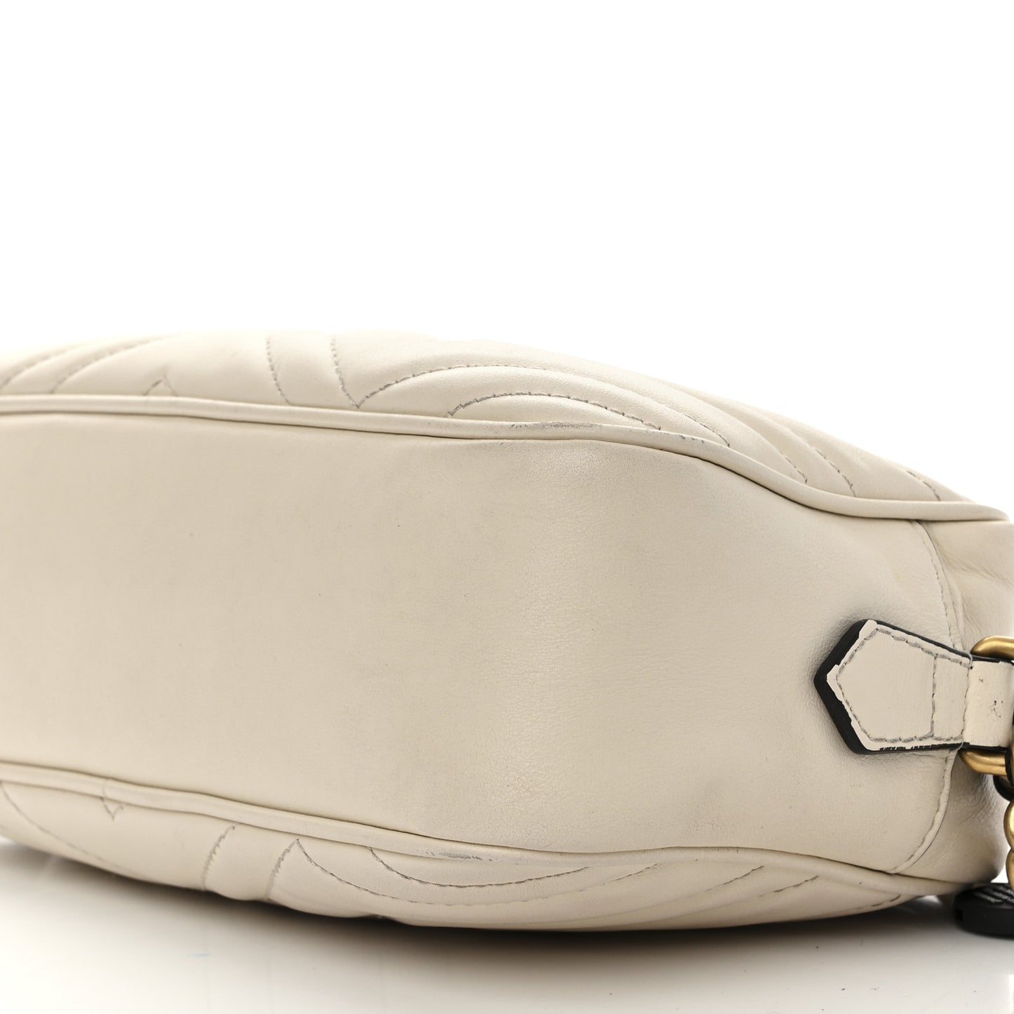 Calfskin Matelasse Small GG Marmont Chain Shoulder Bag White