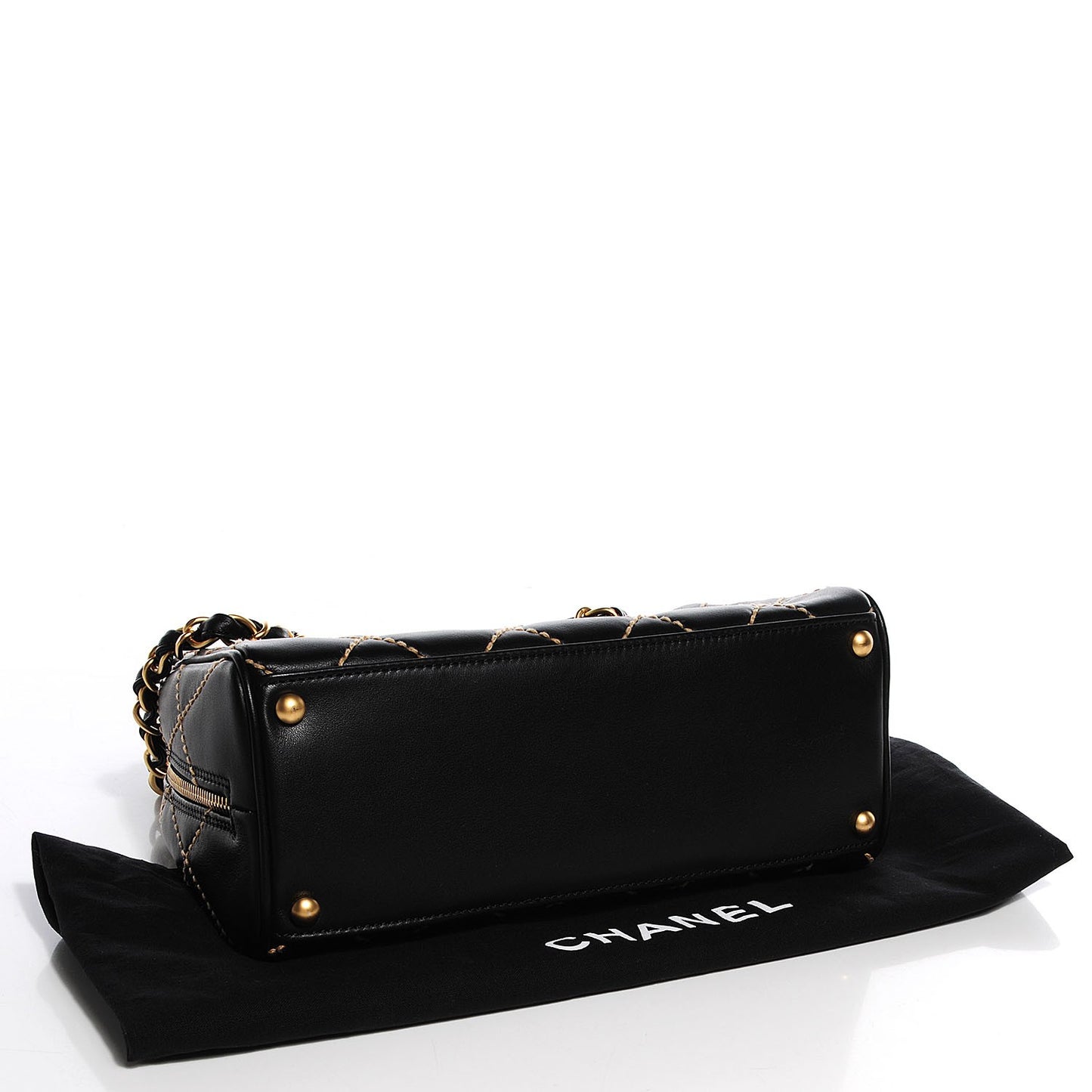 Calfskin Quilted Wild Stitch Bag Black