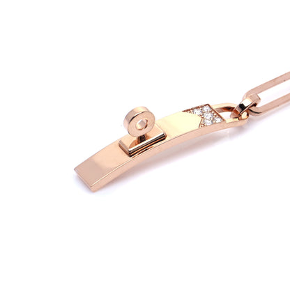 Hermes 18K Rose Gold Diamond Pave PM Kelly Chaine Bracelet LG 5 of 7