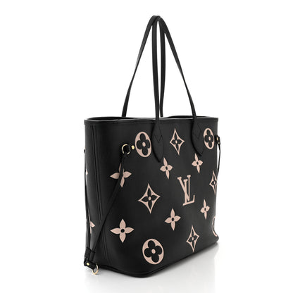 Louis Vuitton Empreinte Monogram Giant Neverfull MM Black Beige 3 of 9