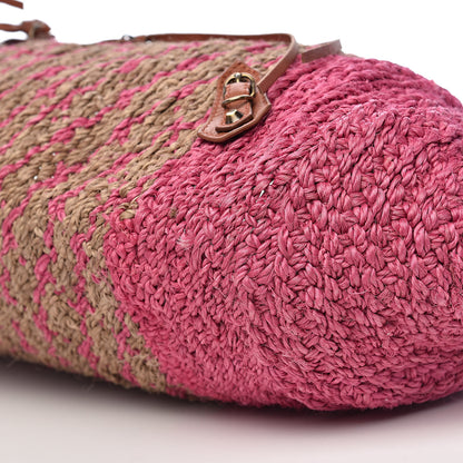 Balenciaga Raffia Panier Two-Toned Raffia Tote Pink Natural 10 of 12