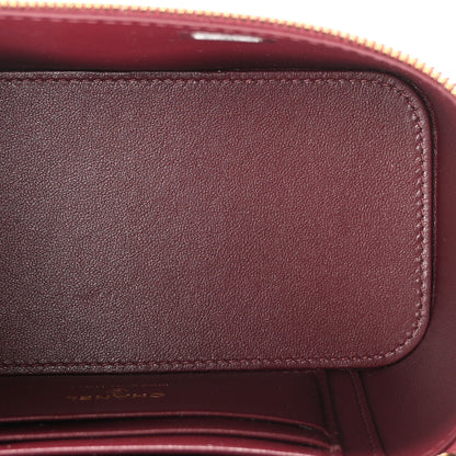 Chanel Calfskin Crocodile Embossed Crococo Small Top Handle Vanity Case With Chain Dark Burgundy 5 of 11