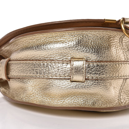 Chloe Metallic Calfskin Mini Marcie Round Crossbody Bag Gold 9 of 13
