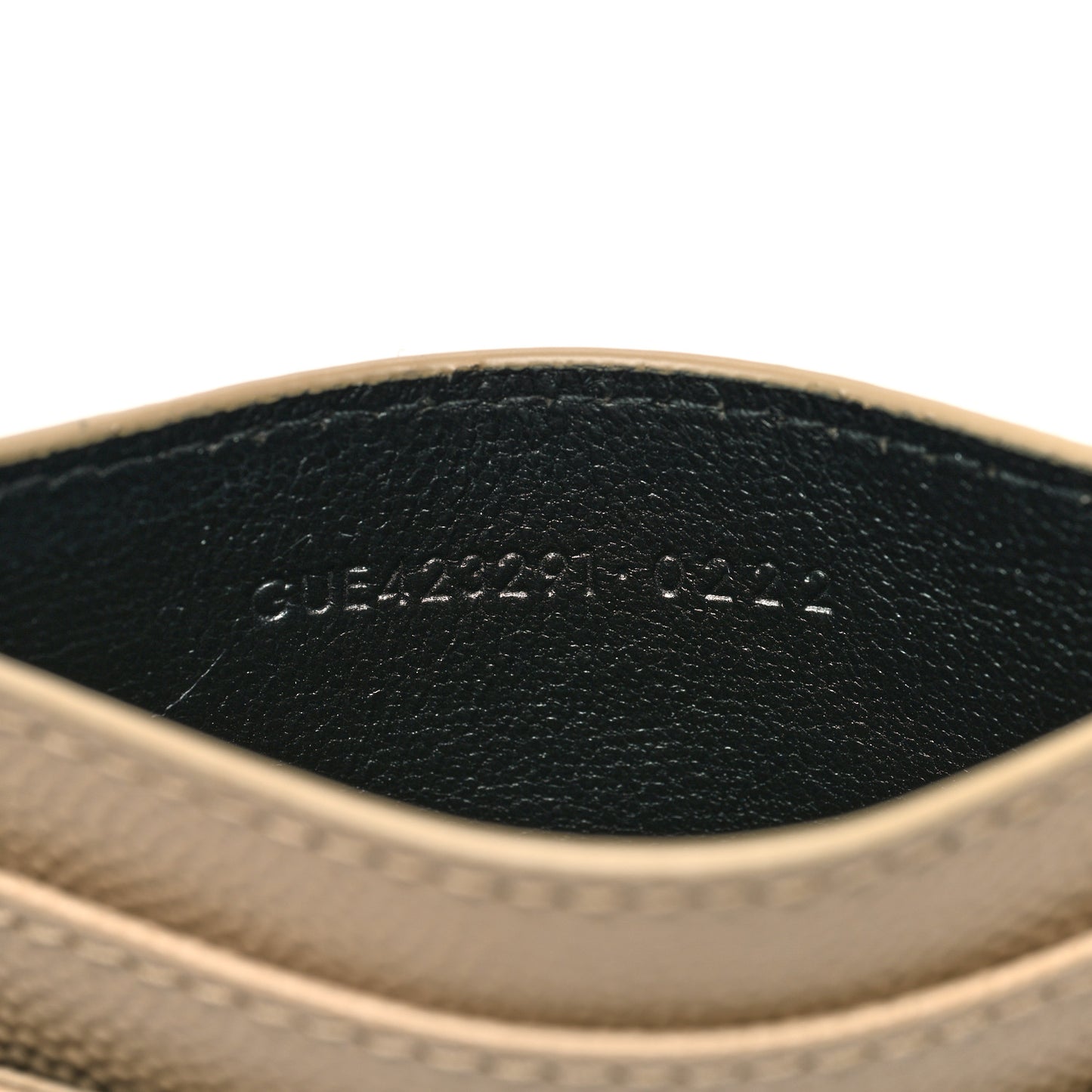 Grain De Poudre Matelasse Chevron Monogram Credit Card Case Dark Beige
