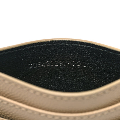 Saint Laurent Grain De Poudre Matelasse Chevron Monogram Credit Card Case Dark Beige 7 of 8