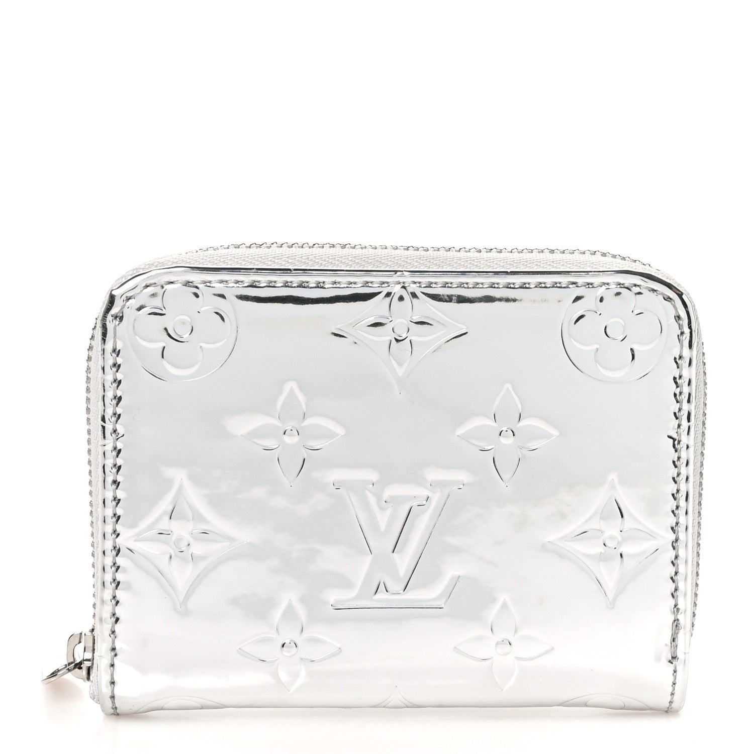 Louis Vuitton Monogram Mirror Zippy Coin Purse Silver 1 of 7