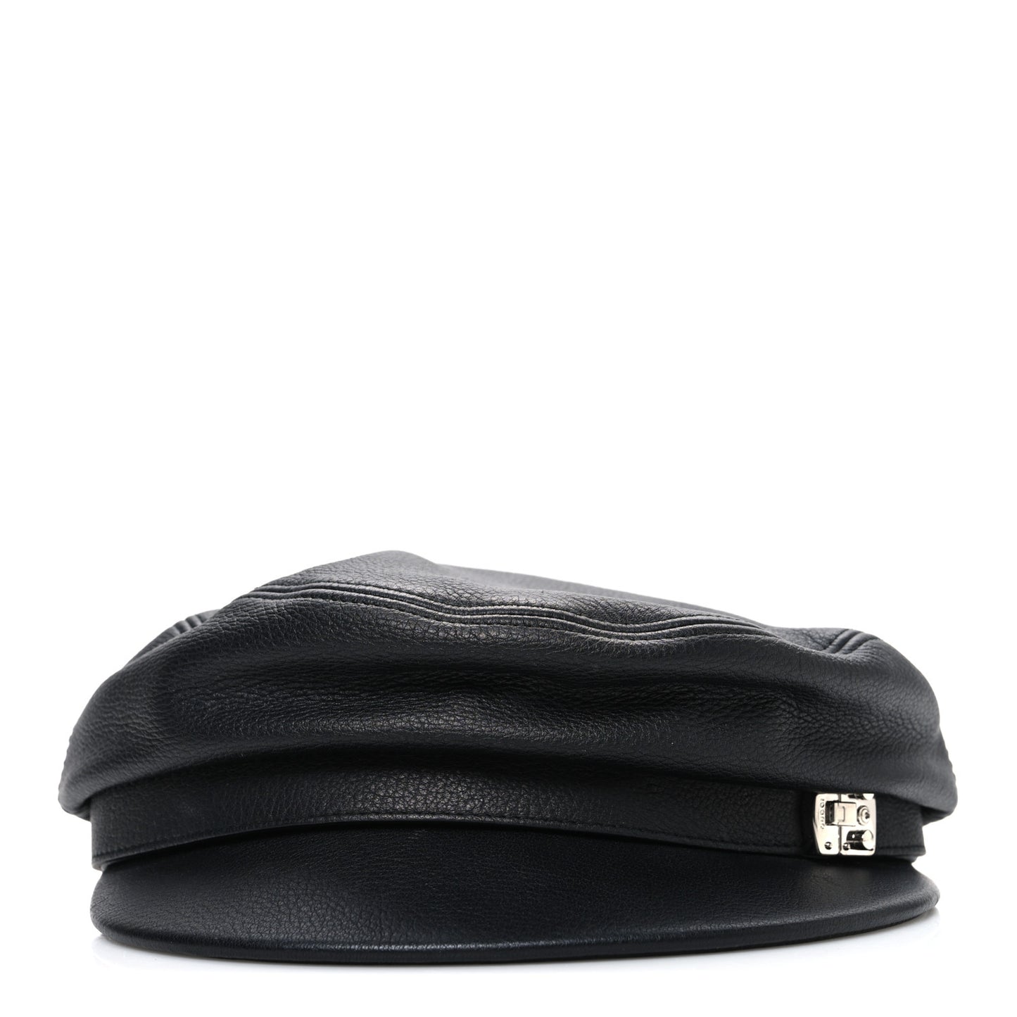 Calfskin Newsboy Hat M Black