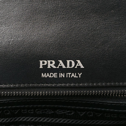 Prada Soft Calfskin Impunture Diagramme Medium Chain Flap Shoulder Bag Black 6 of 8