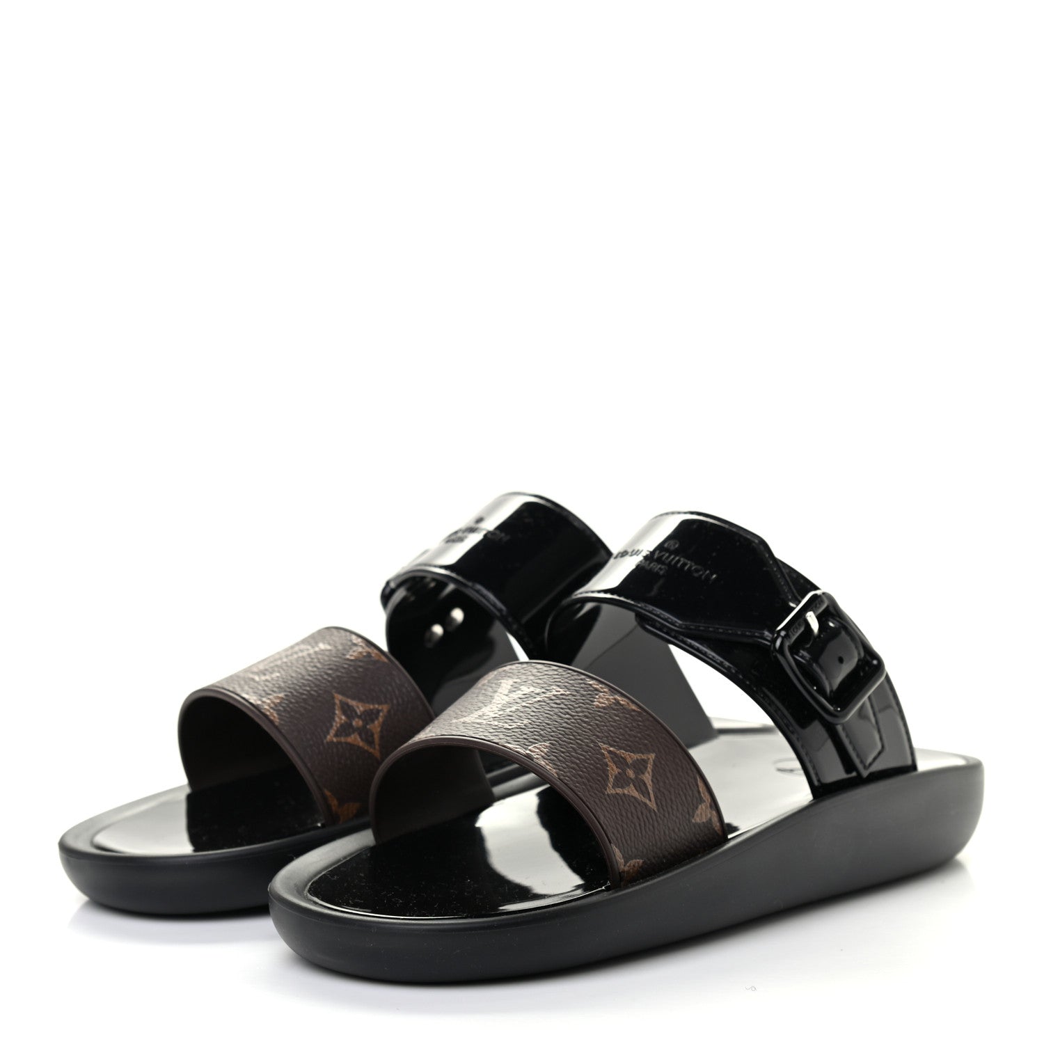 Louis Vuitton Monogram Sunbath Flat Mule Sandals 38 Black 3 of 7