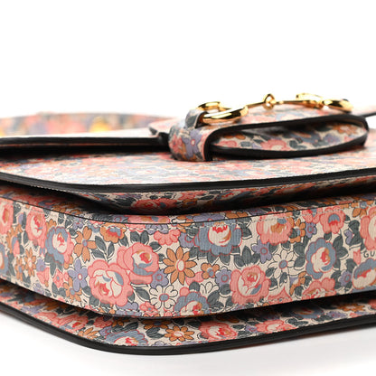 Gucci X LIBERTY OF LONDON Textured Calfskin Infinity Abbey Horsebit 1955 Shoulder Bag Perfect Pink Ivory 9 of 11