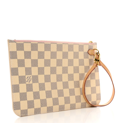 Louis Vuitton Damier Azur Neverfull MM GM Pochette Rose Ballerine 3 of 9