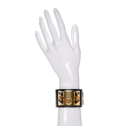 Hermes Shiny Alligator Collier de Chien CDC Bracelet S Black 2 of 6