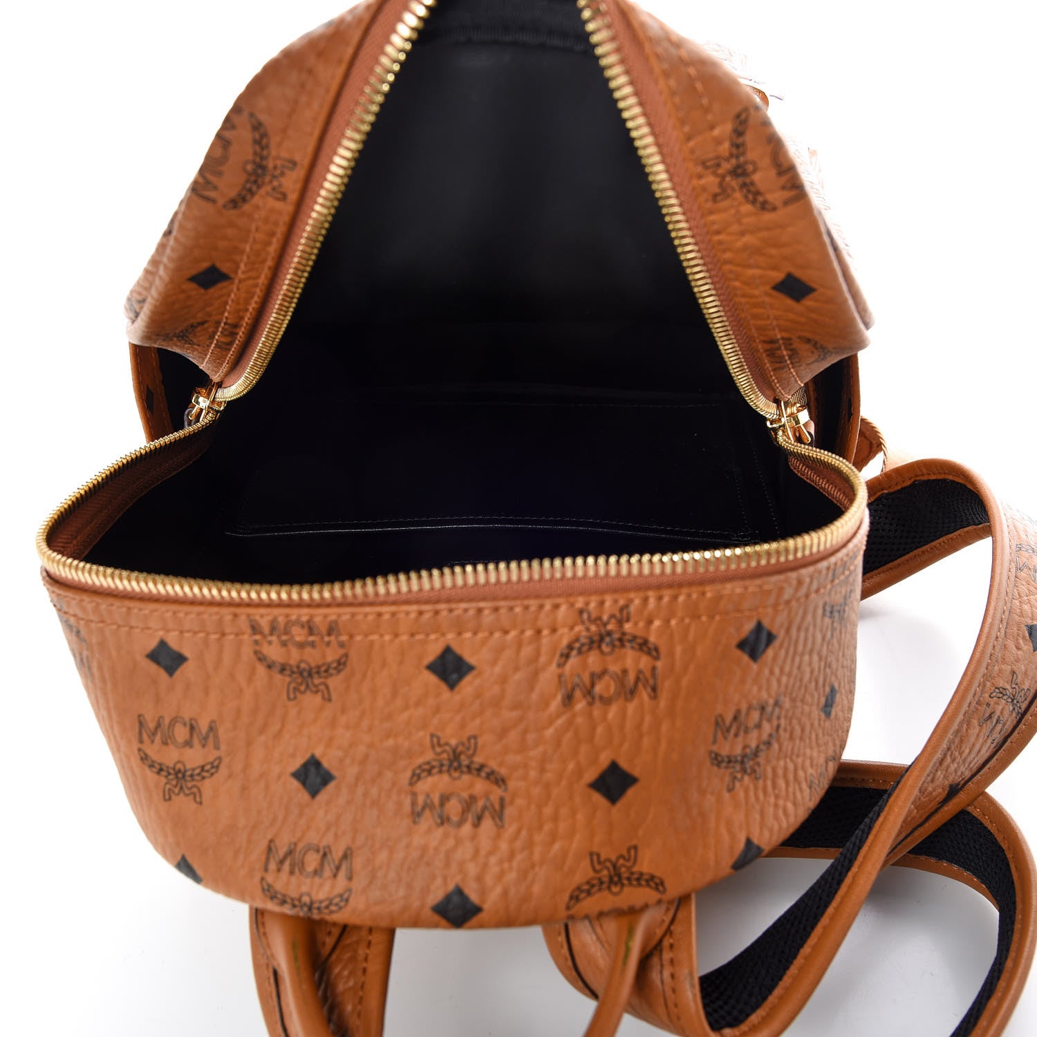 MCM Visetos Studded Stark Stripe Backpack Cognac 7 of 9