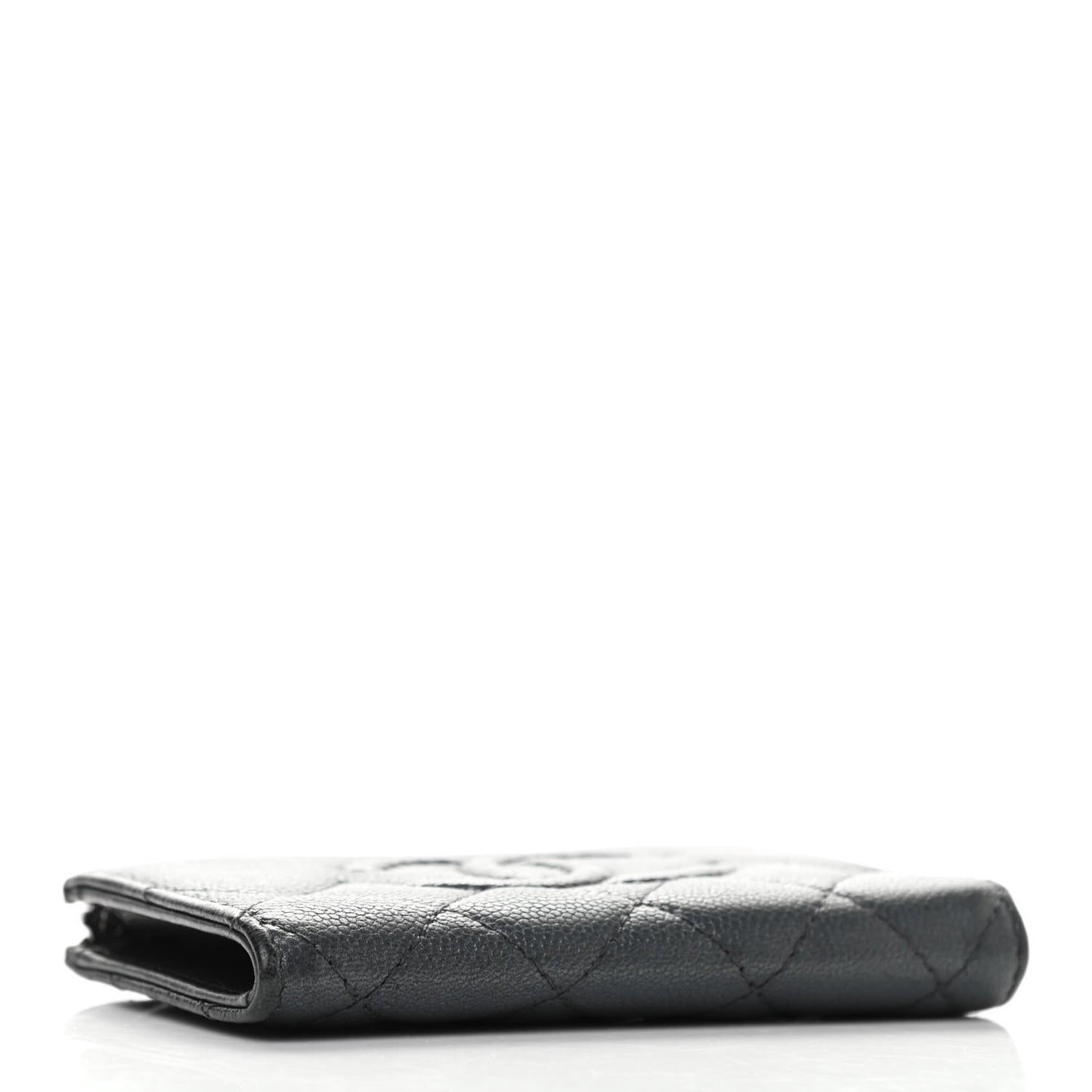 Metallic Caviar Quilted Diamond CC Key Holder Case Grey