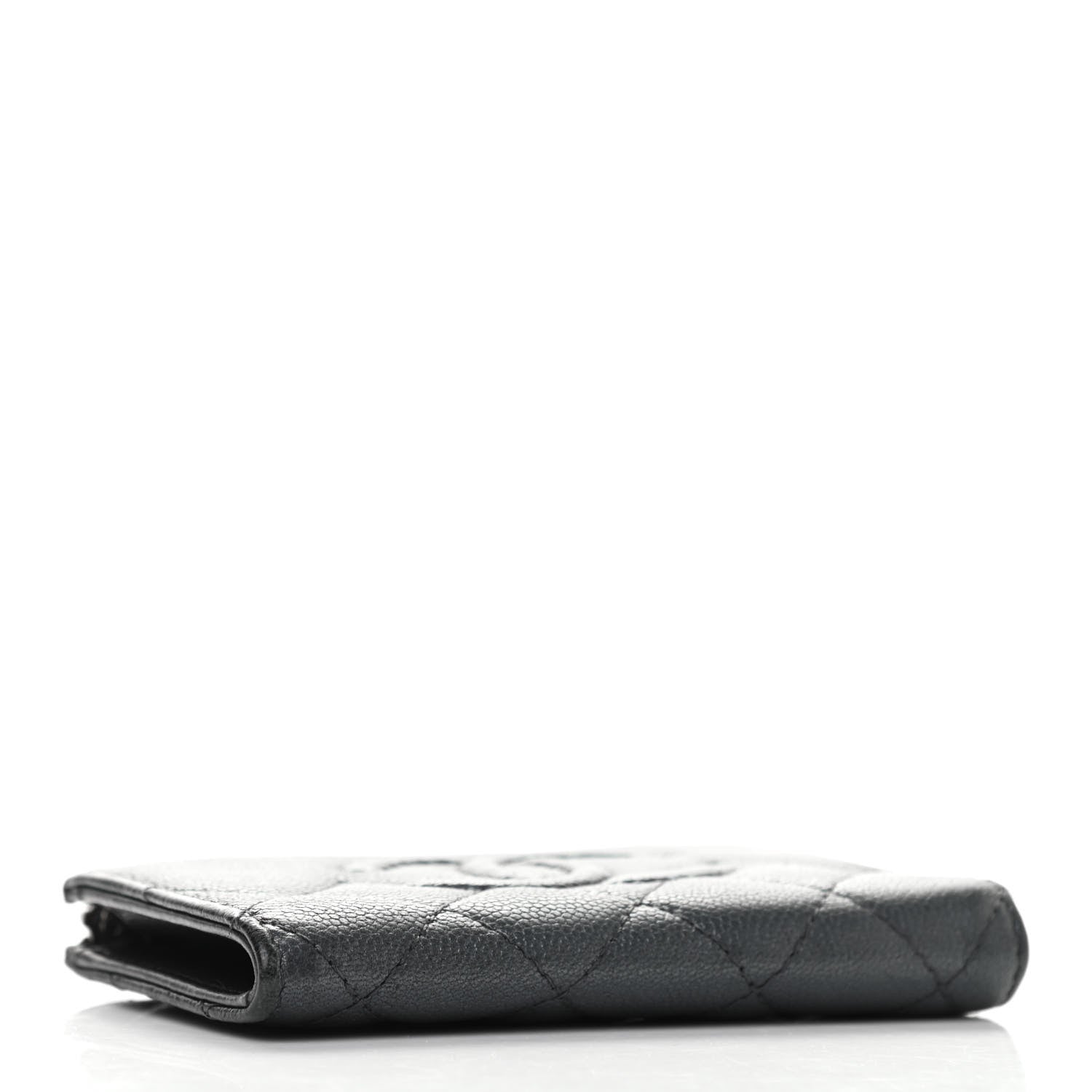 Chanel Metallic Caviar Quilted Diamond CC Key Holder Case Grey 4 of 7