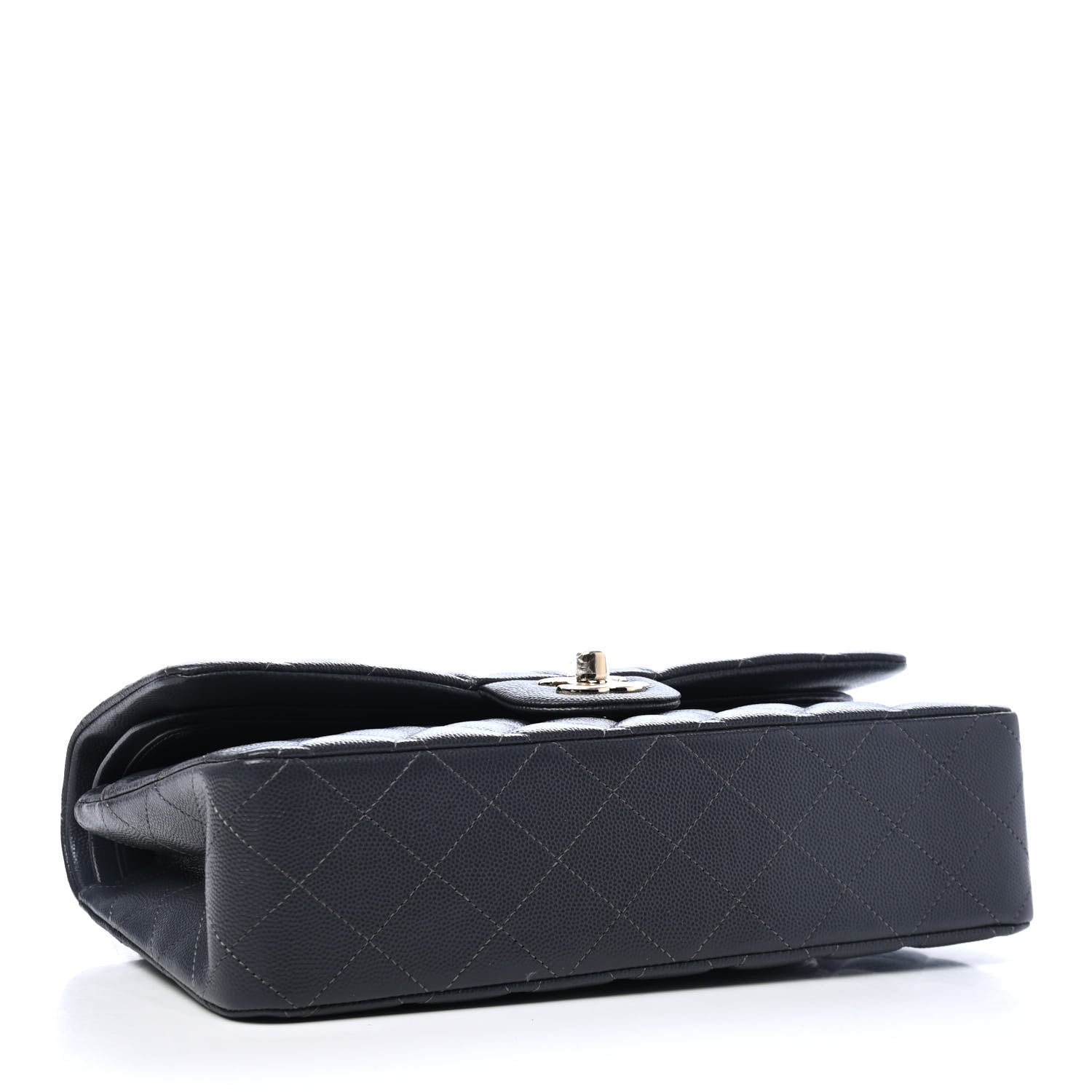 Chanel Caviar Quilted Medium Double Flap Dark Grey 3 of 5