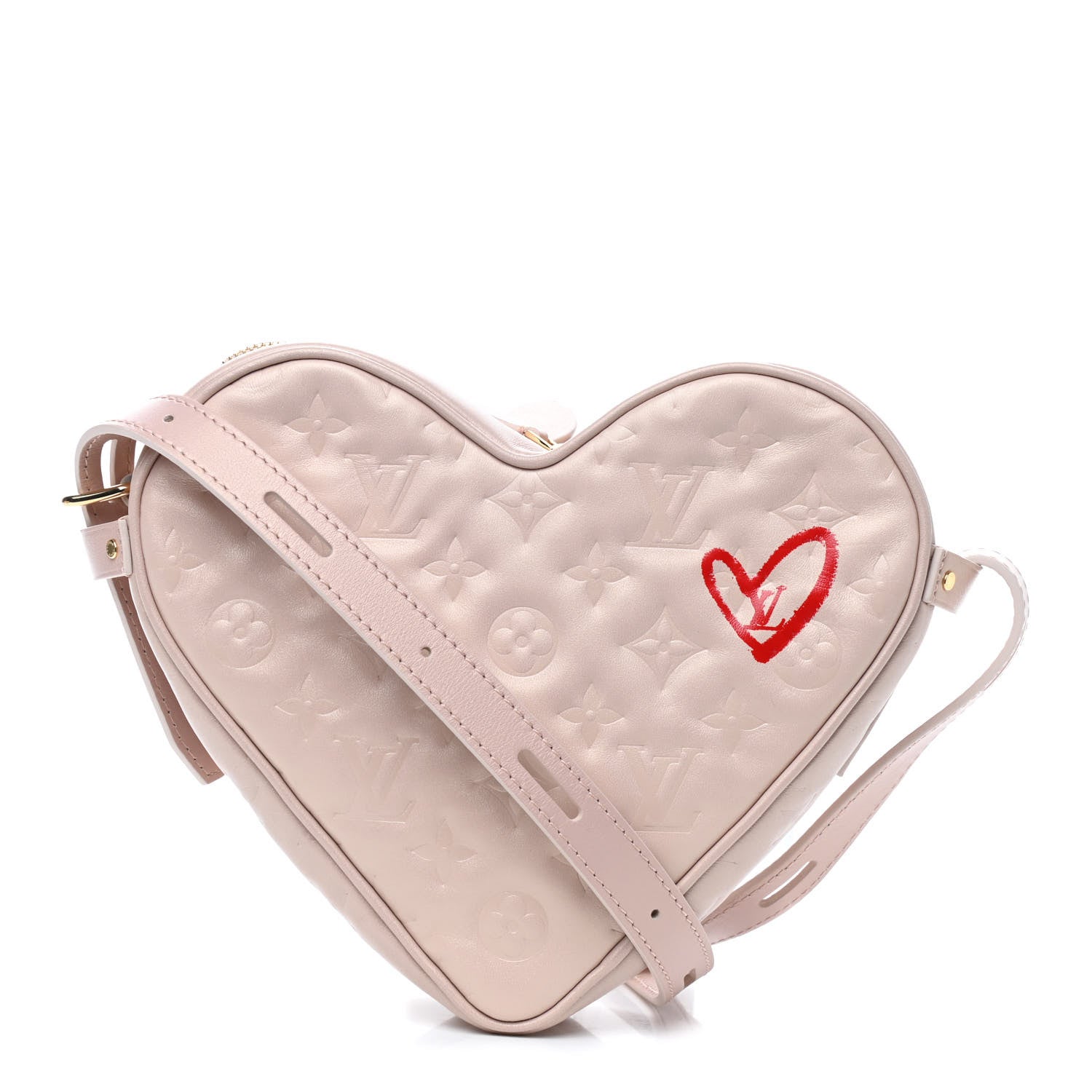 Louis Vuitton Lambskin Embossed Monogram Fall In Love Sac Coeur Light Pink 1 of 8