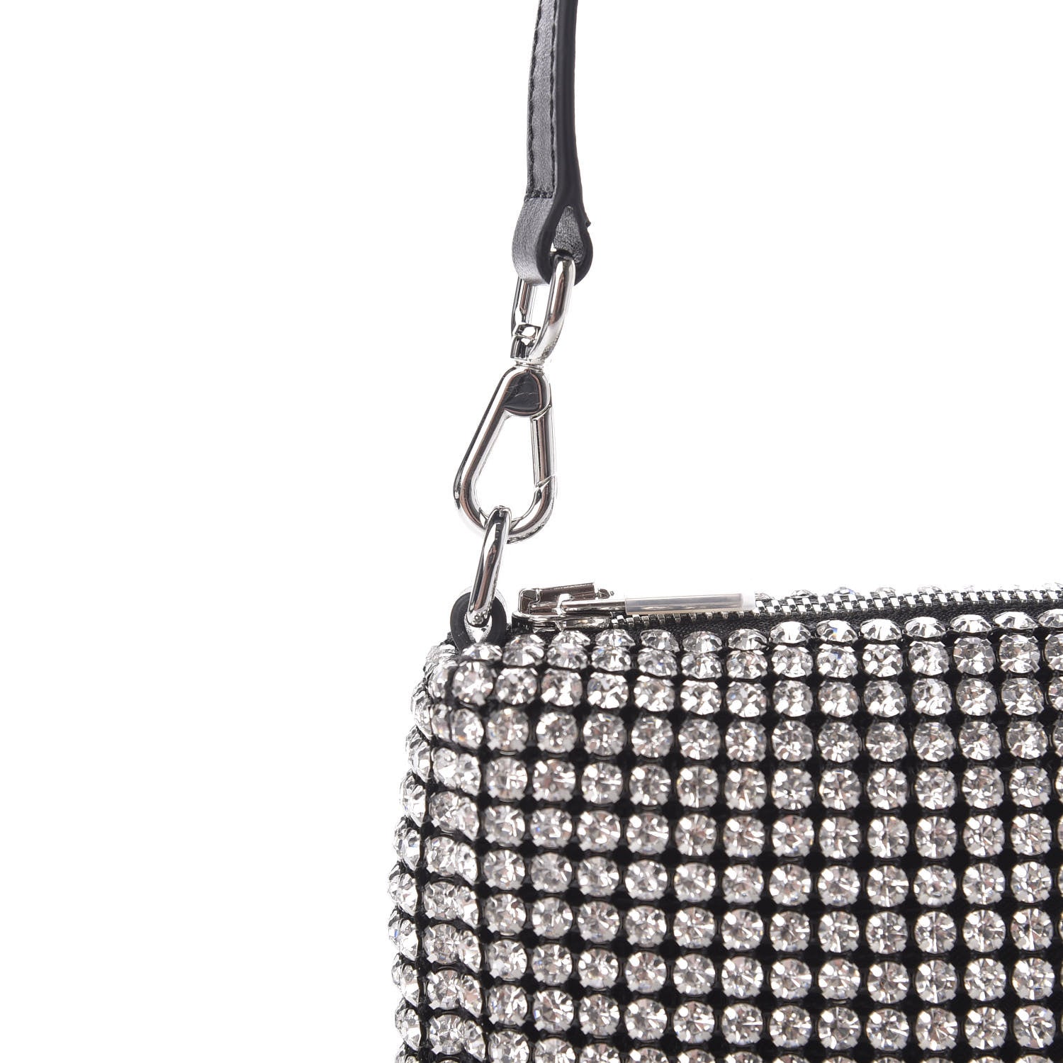 Alexander Wang Mesh Crystal Rhinestone Mini Heiress Pouch Black Silver 8 of 9