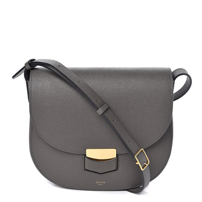 Celine Grained Calfskin Compact Trotteur Stone 1 of 10