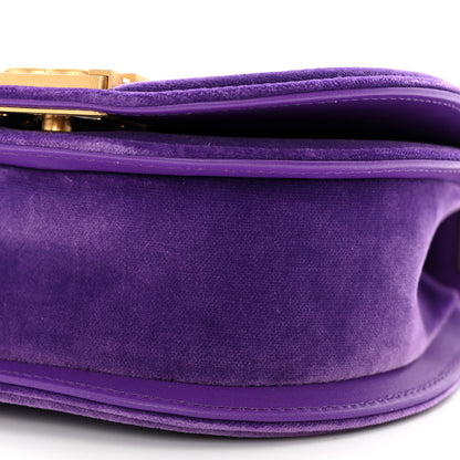 Chanel Velvet Quilted Small Boy Messenger Bag Purple 10 of 11