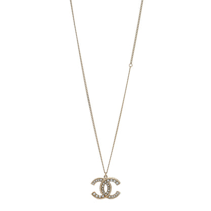 Chanel Pearl CC Pendant Necklace Gold 1 of 4