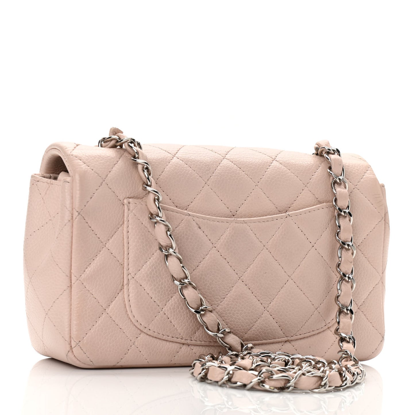 Caviar Quilted Mini Rectangular Flap Light Pink