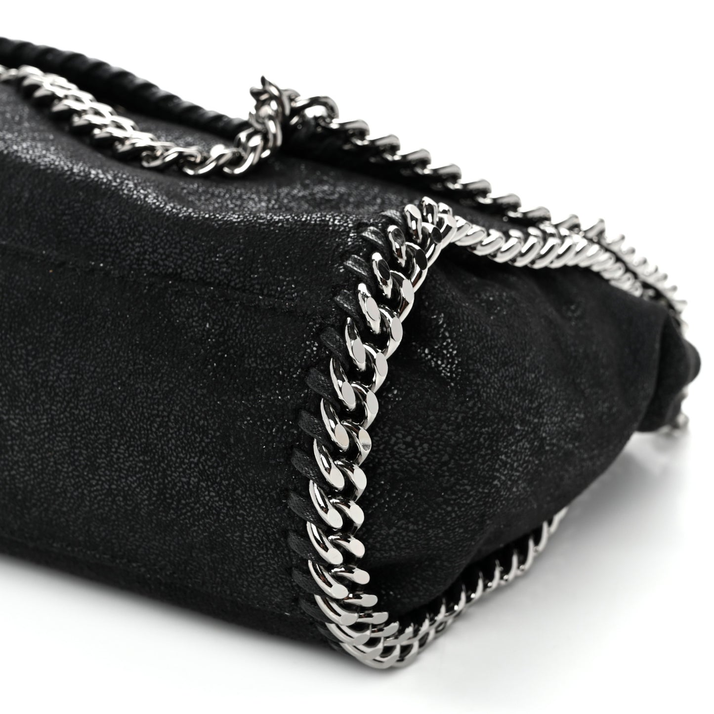 Shaggy Deer Mini Falabella Fold Over Tote Black