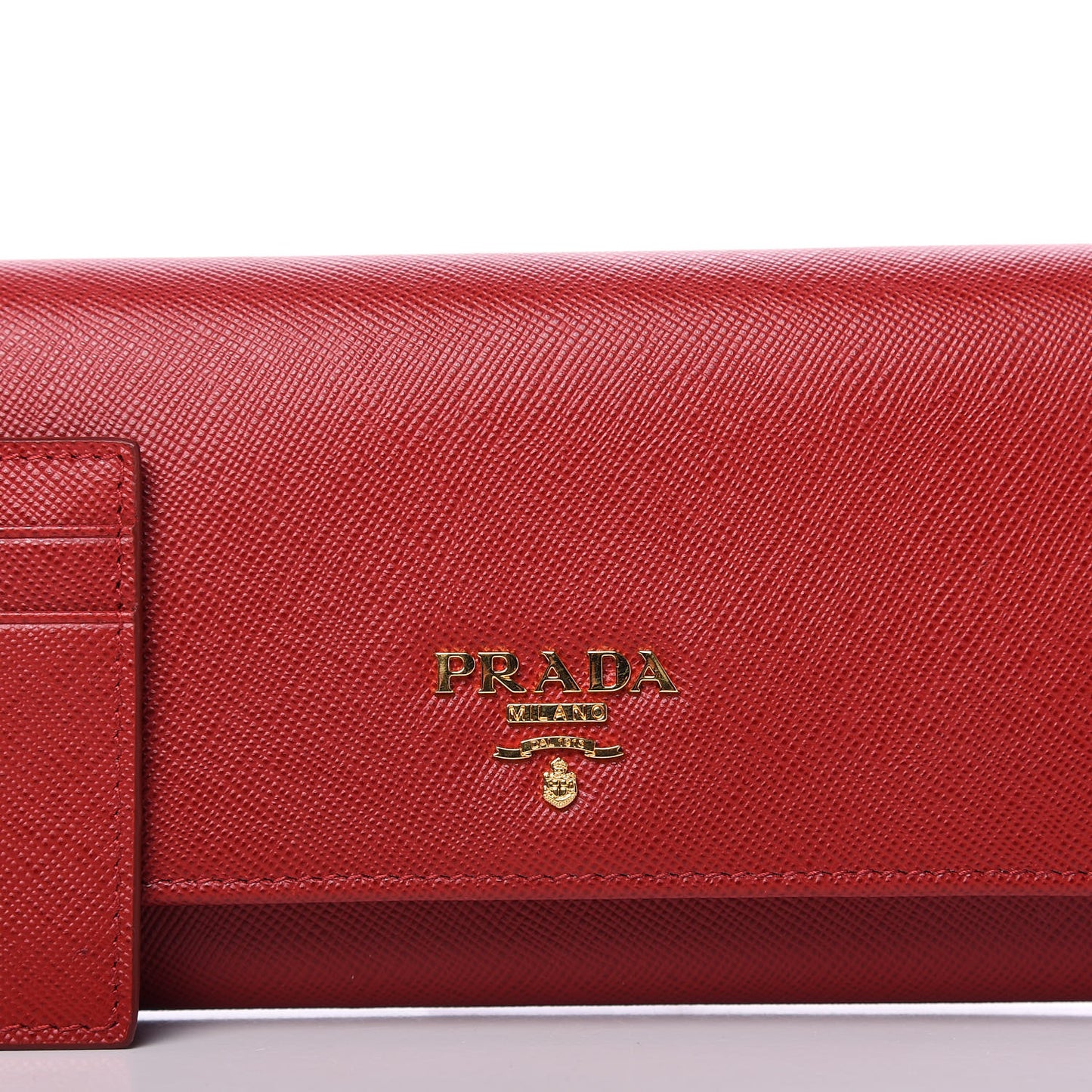Saffiano Triangle Continental Flap Wallet Fuoco