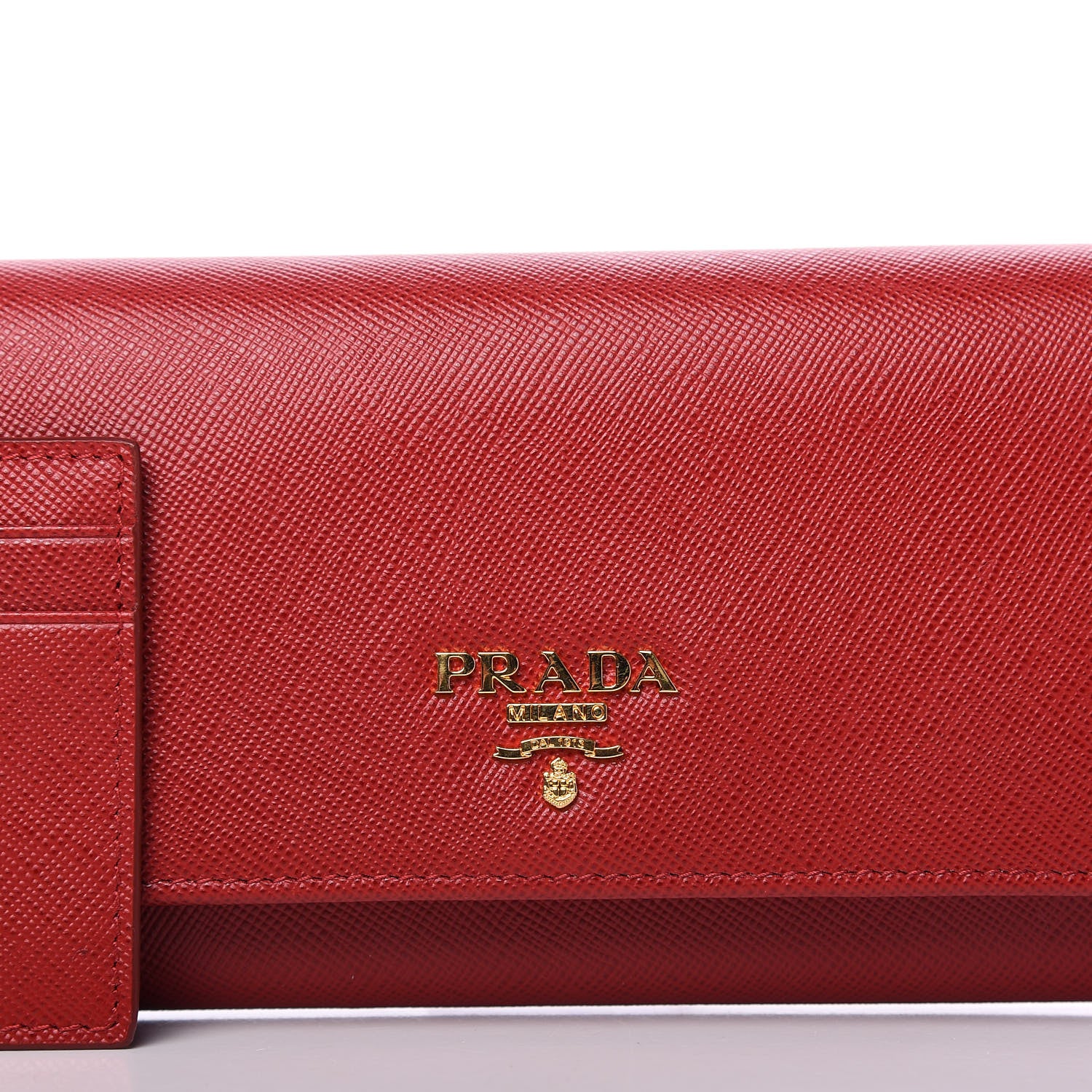 Prada Saffiano Triangle Continental Flap Wallet Fuoco 10 of 10