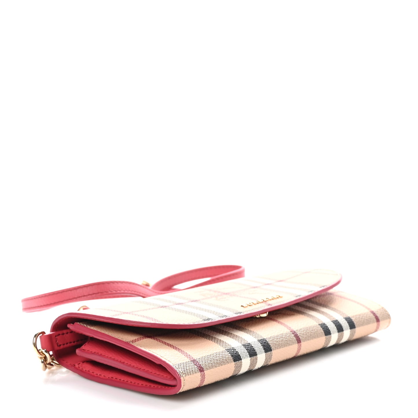 Haymarket Check Henley Wallet On Chain Coral Red