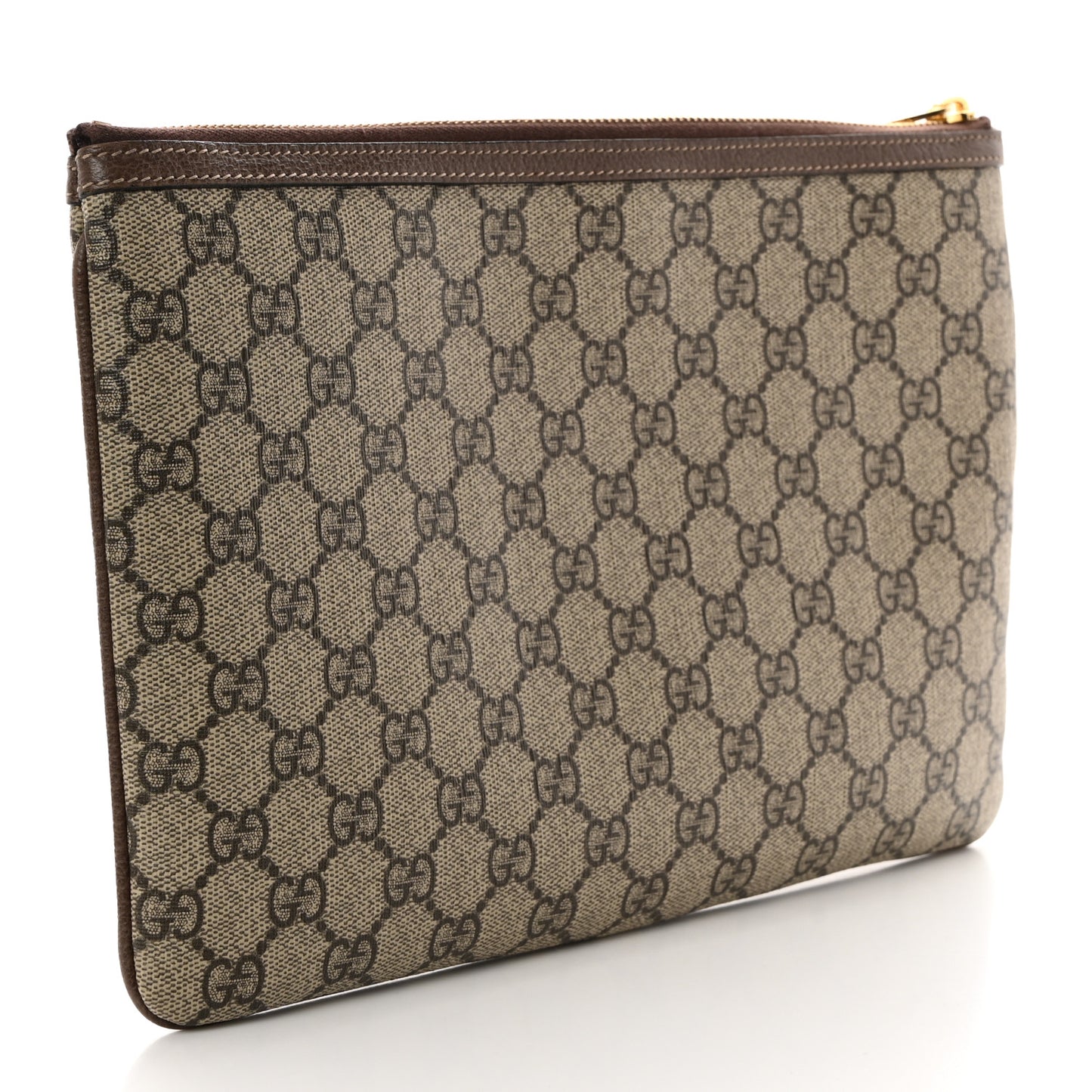 GG Supreme Monogram Large Ophidia Pouch Clutch Brown