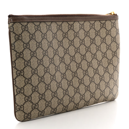 Gucci GG Supreme Monogram Large Ophidia Pouch Clutch Brown 3 of 7