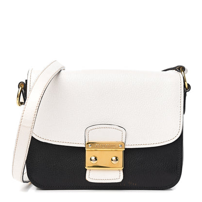 Miu Miu Goatskin Madras Shoulder Bag Black White 1 of 8