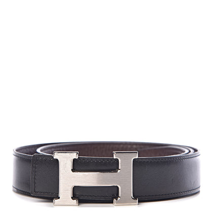 Hermes Box Togo 32mm H Belt 95 Black Chocolate 1 of 11