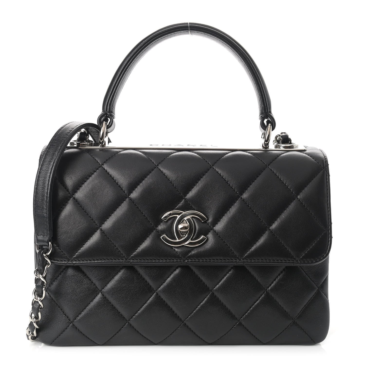 Chanel Lambskin Quilted Small Trendy CC Dual Handle Flap Bag Black 1 of 12