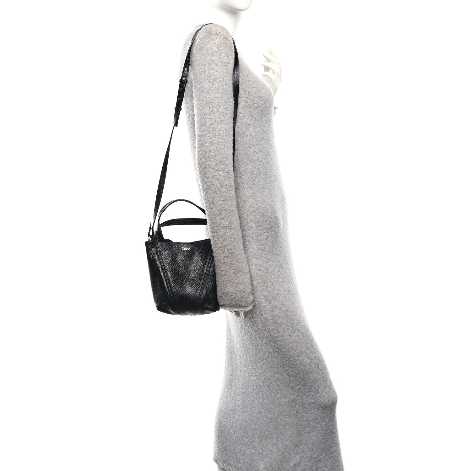 Chloe Grained Calfskin Small Spin Tote Black 2 of 10