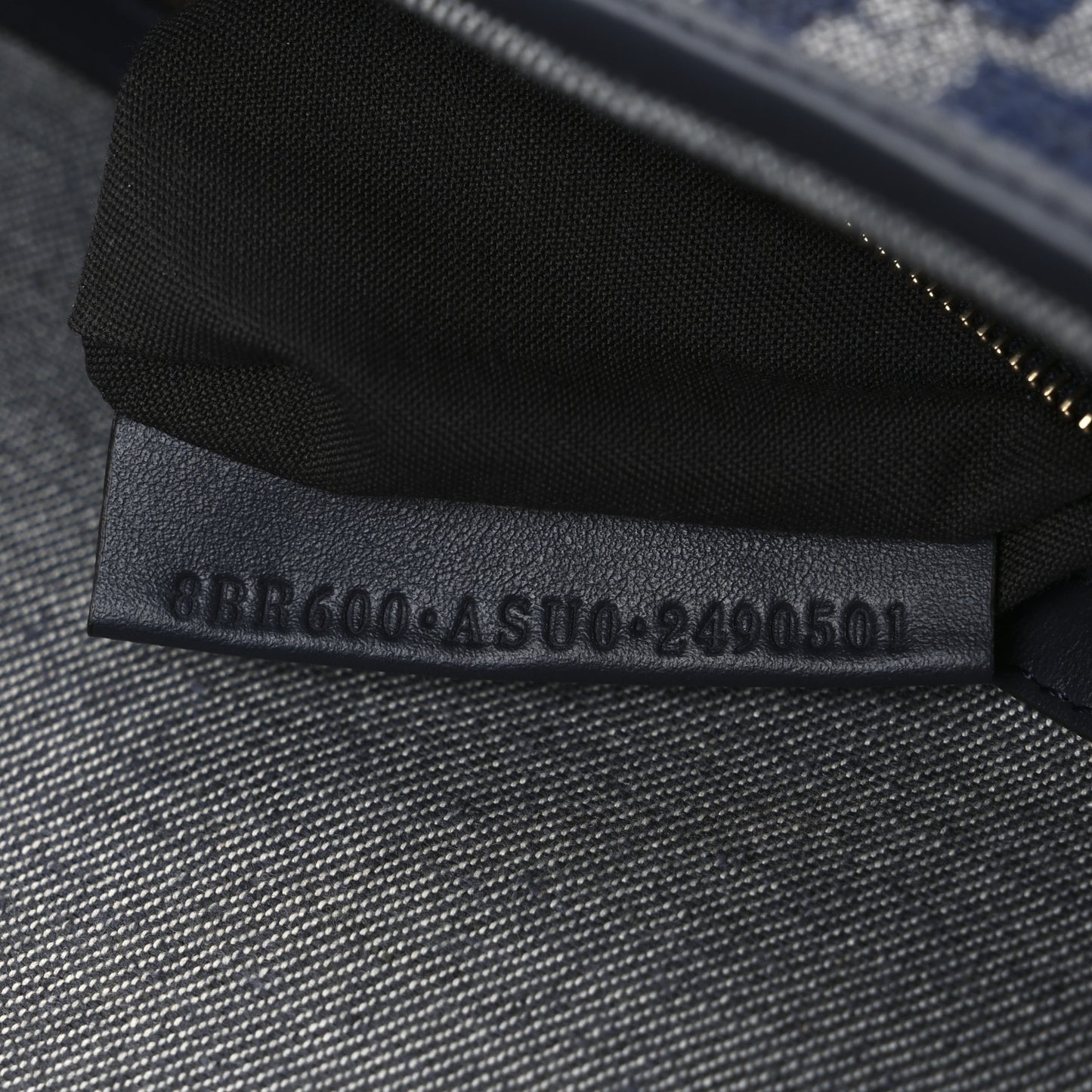 Chenille FF Embroidered Baguette Dark Blue Grey