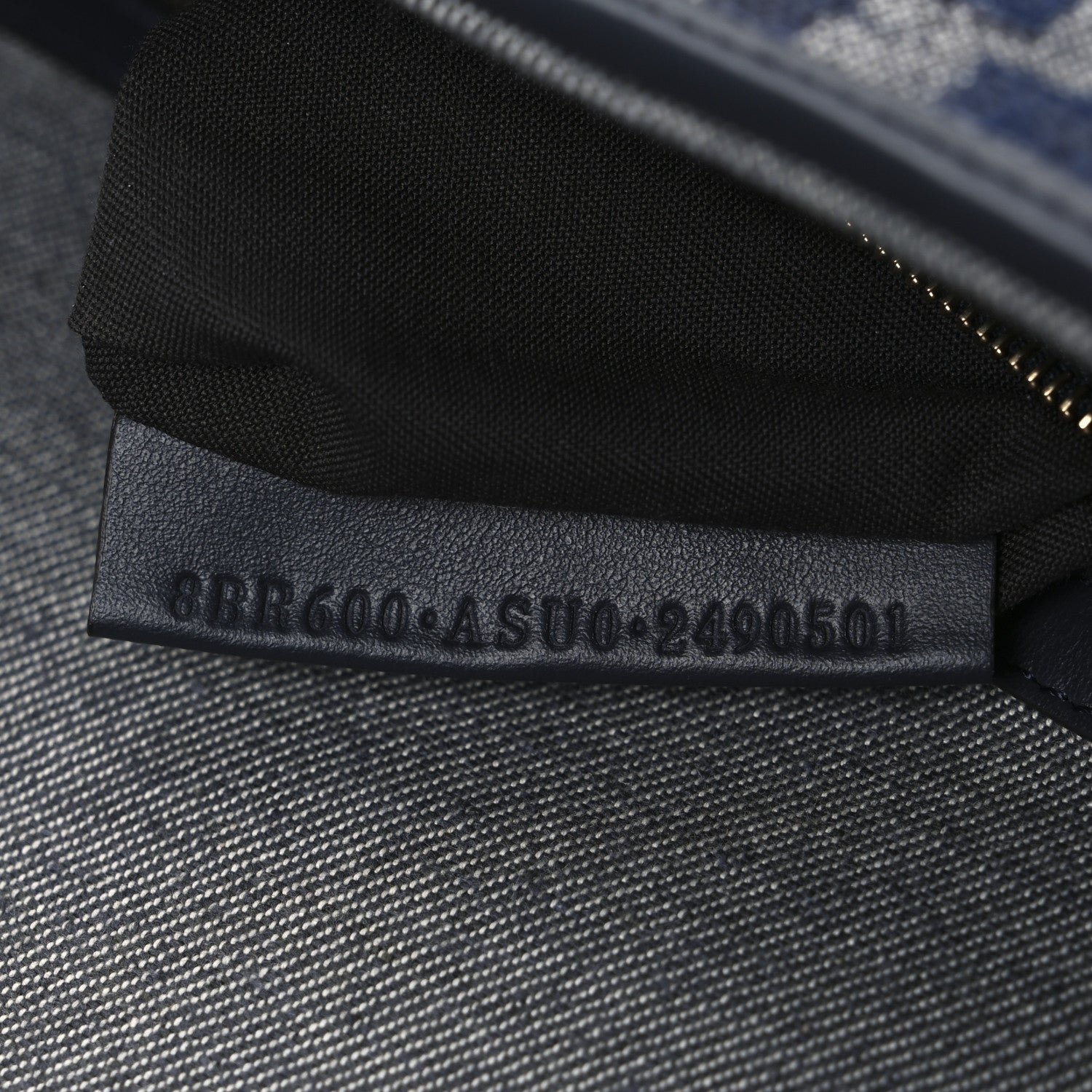 Fendi Chenille FF Embroidered Baguette Dark Blue Grey 7 of 11