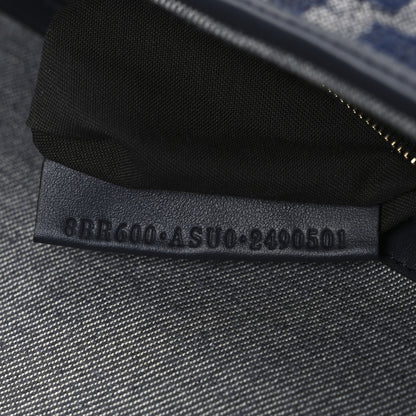 Fendi Chenille FF Embroidered Baguette Dark Blue Grey 7 of 11